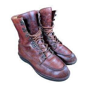 VTG Danner Vibram moc toe Boots Sz 9.5 Hiking Leather High Soft‎ toe logger